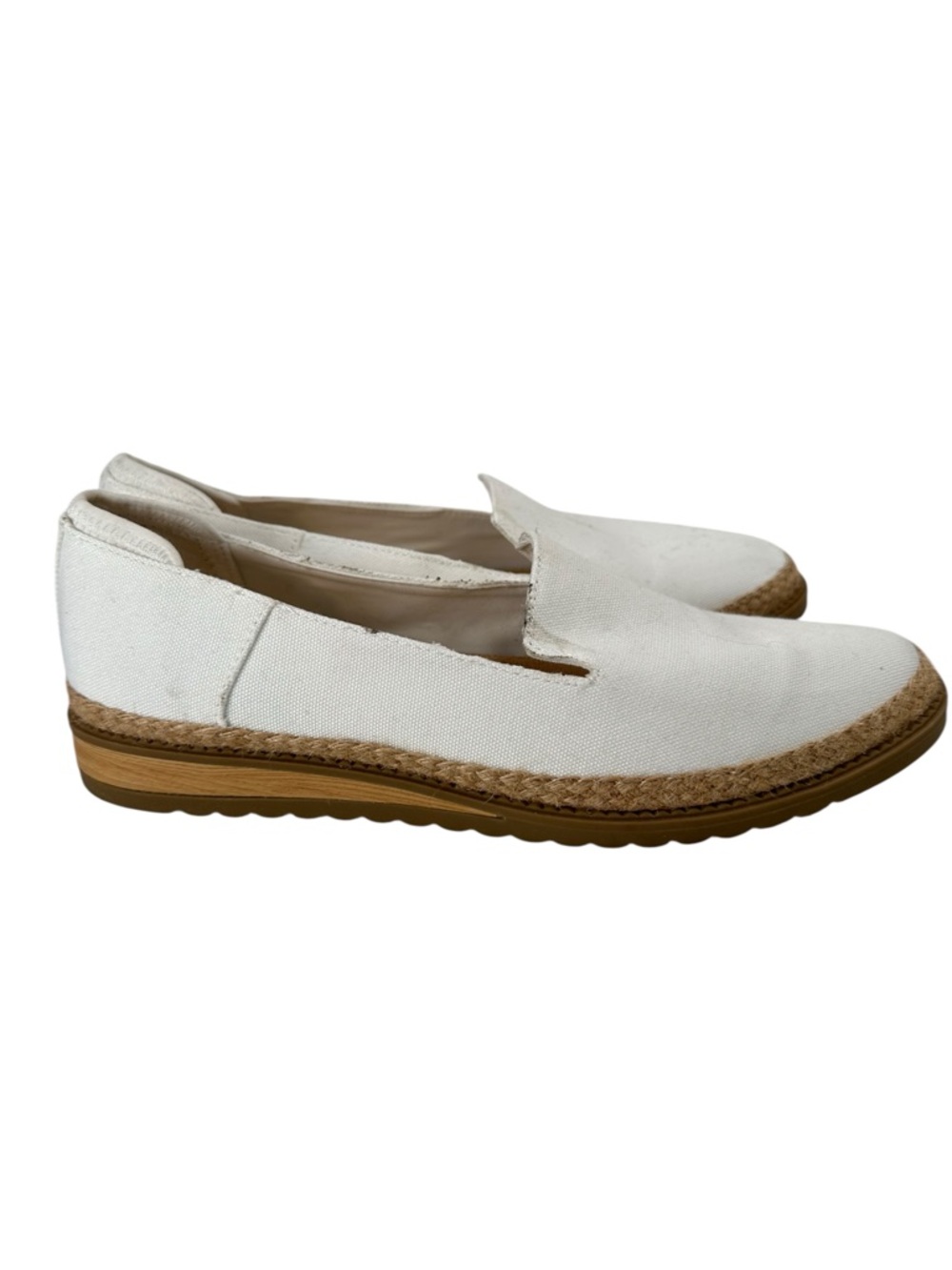 Dr Scholls Jetset Isle White Canvas Espadrille Loafers Slip On Womens 9